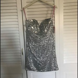 Blush prom mini strapless dress